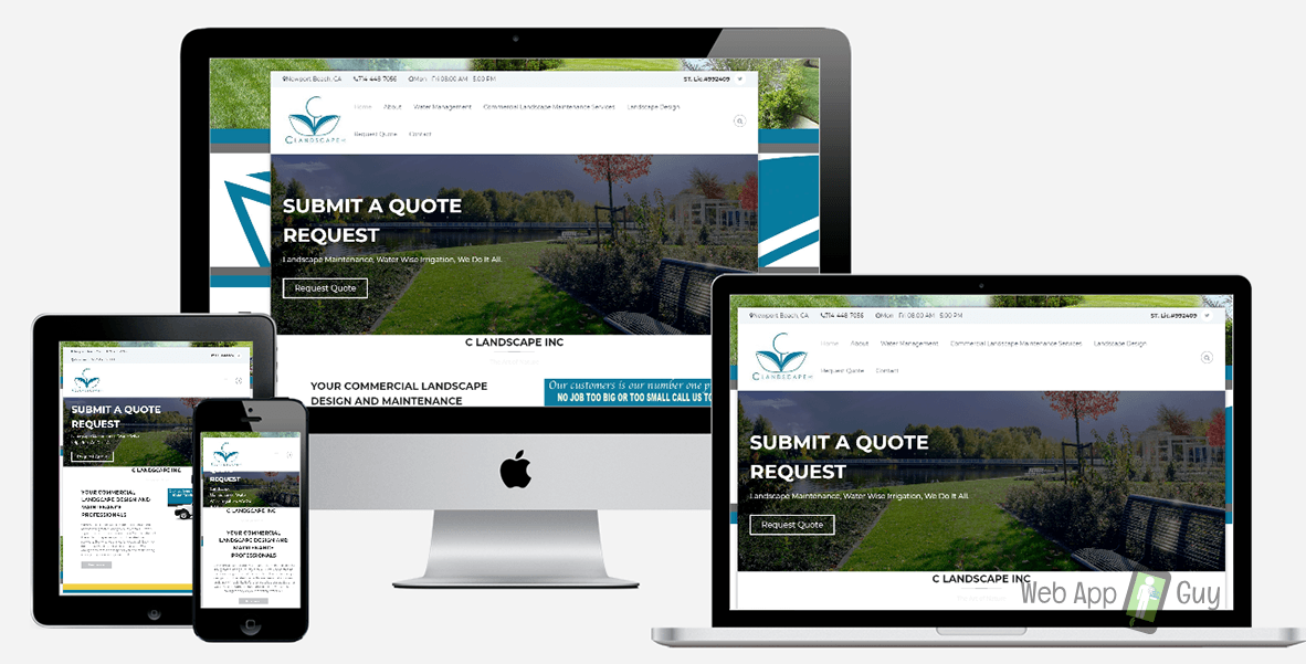 landscape design website - responsive web design